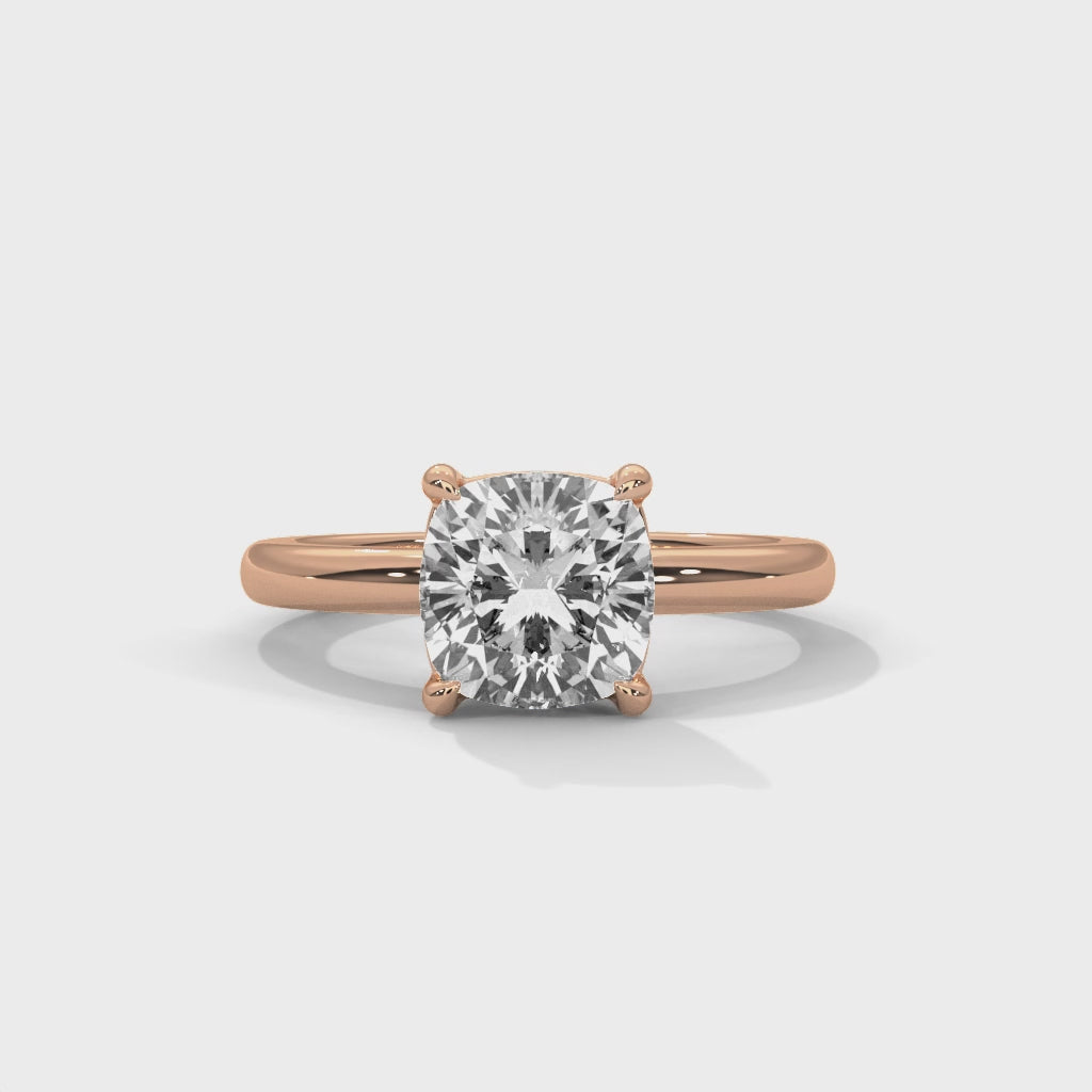 Noja Solitaire 2ct Cushion Brilliant Lab Diamond Engagement Ring