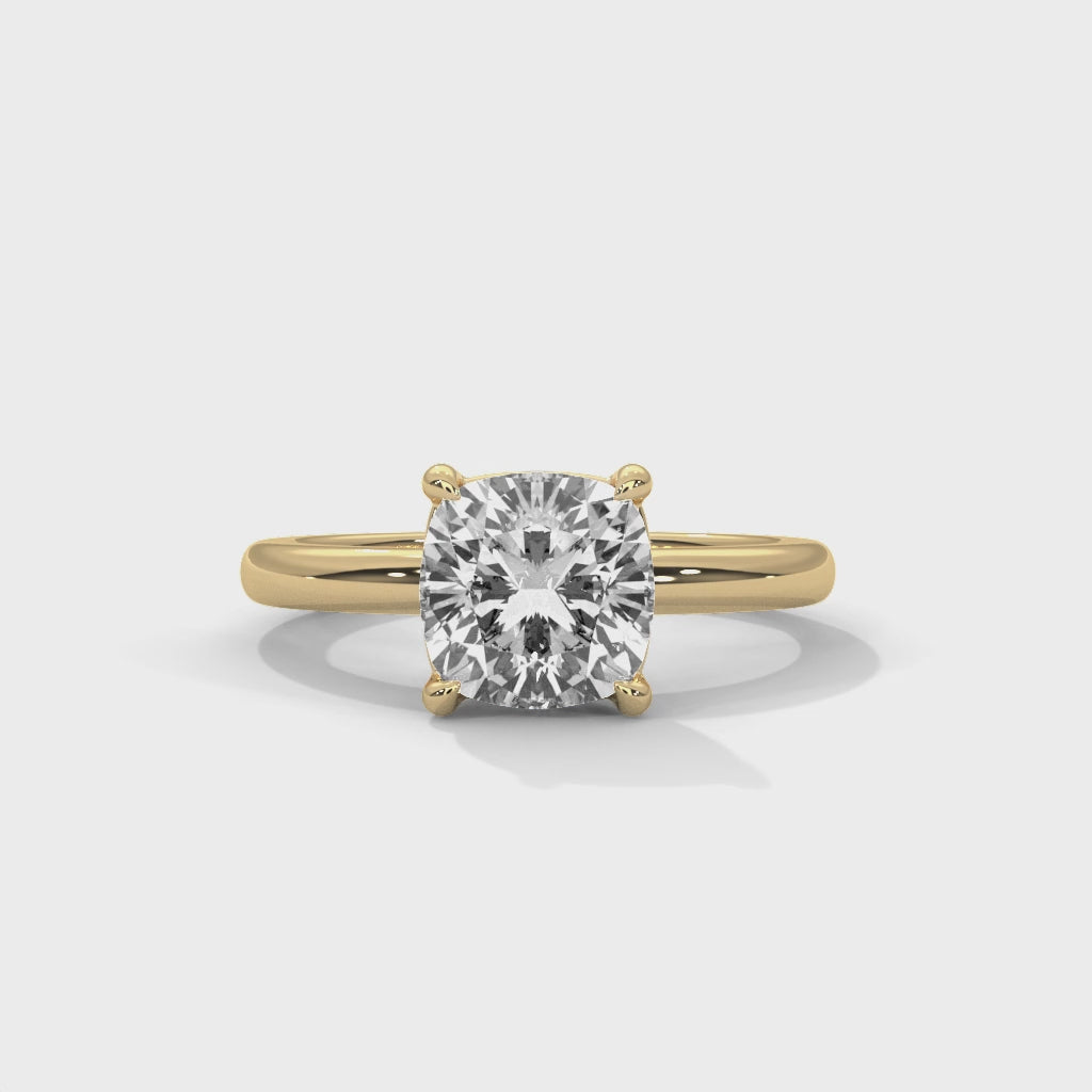 Noja Solitaire 2ct Cushion Brilliant Lab Diamond Engagement Ring