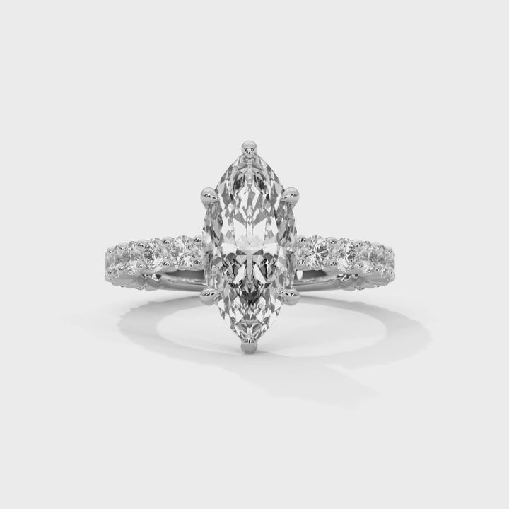 Evora Floating Diamond 2ct Marquise Lab Diamond Engagement Ring