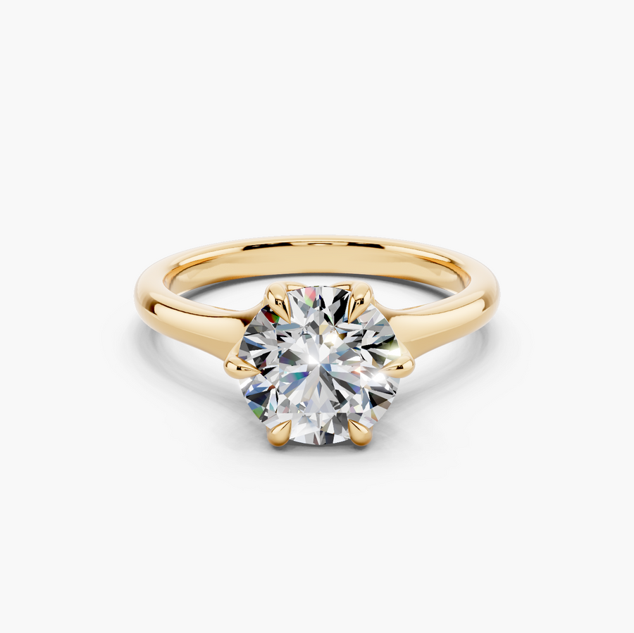 Classic Solitaire Round Yellow Gold - View 1