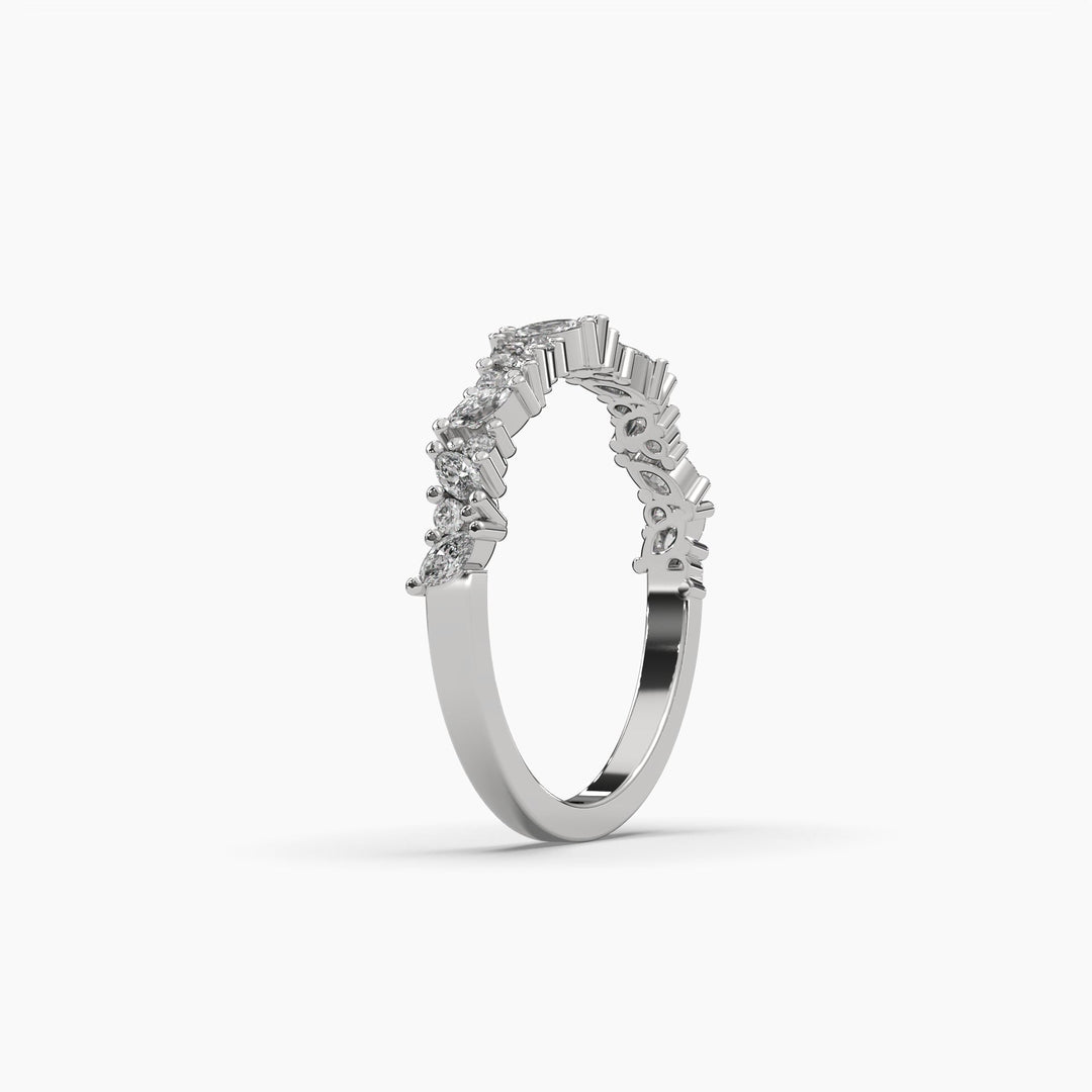 0.4ctw Marquise and Round Lab Grown Diamond Fashion Wedding Ring | 14k Gold