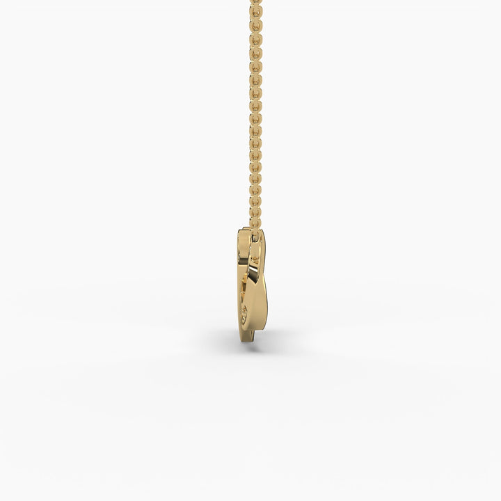 0.1ctw Round Lab Grown Diamond Heart Infinity Pendant Necklace | 14k Gold