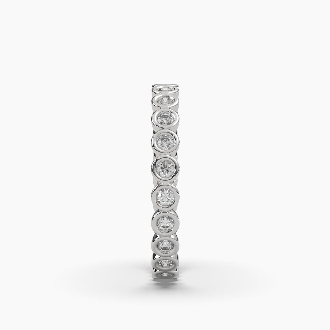 0.5ctw Round Lab Grown Diamond Bezel Eternity Wedding Band | 14k Gold