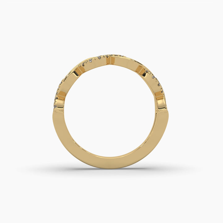 0.2ctw Round Lab Grown Diamond Twist Half Eternity Fashion Ring | 14k Gold