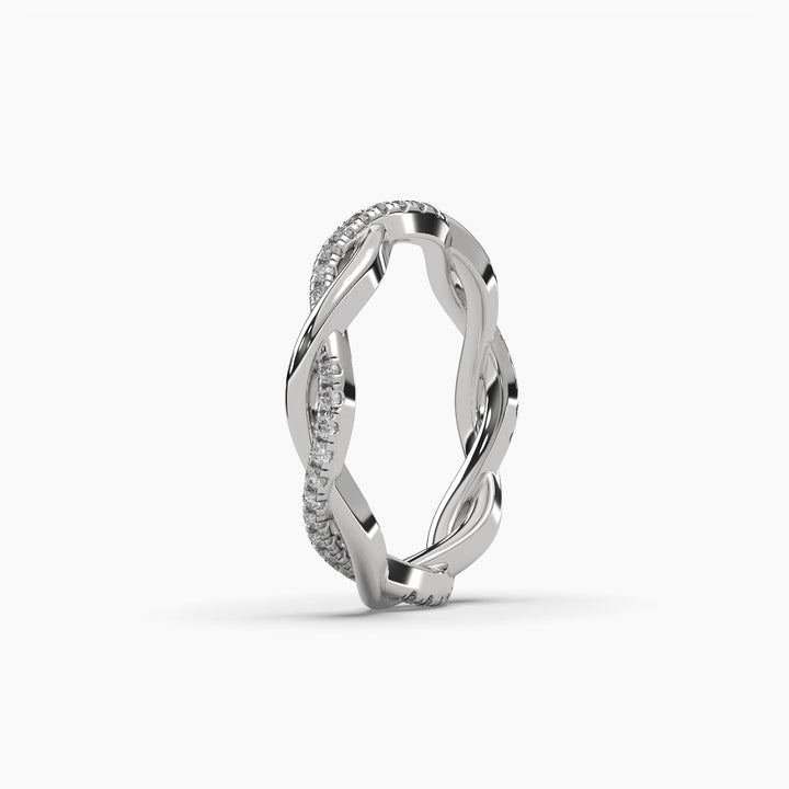 0.35ctw Round Lab Grown Diamond Twisting Fashion Ring | 14k White Gold