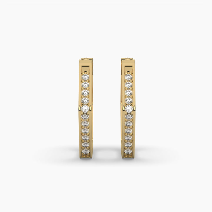 0.15ctw Round Lab Grown Diamond Huggie Hoop Earrings | 14k Gold