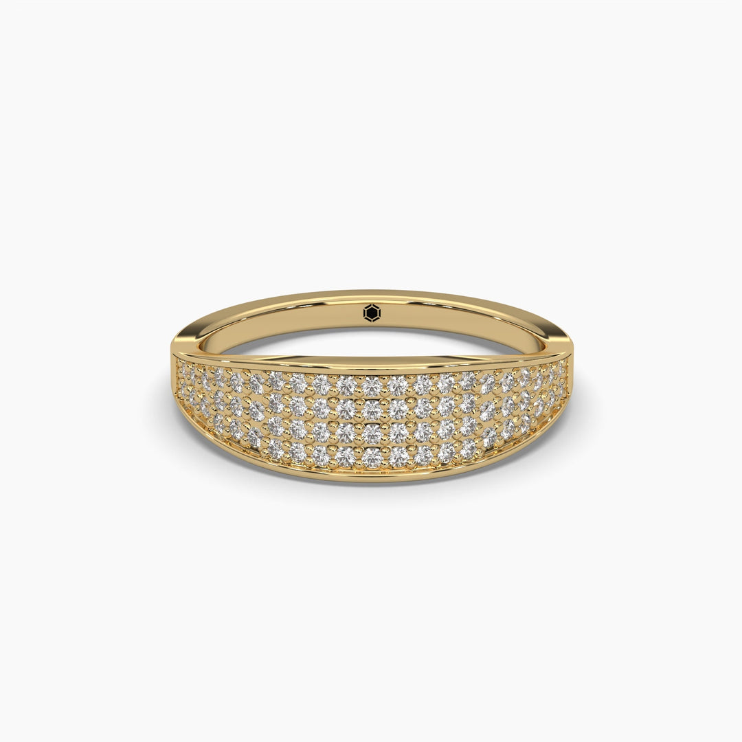 0.5ctw Round Lab Grown Diamond Unisex Pave Fashion Ring | 14k Gold