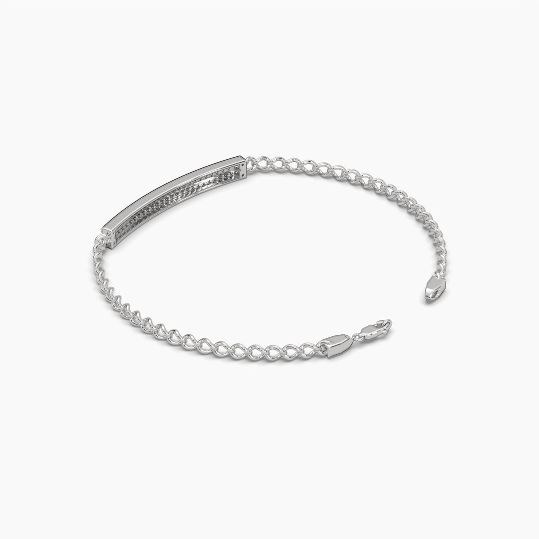 0.5ct Round Lab Grown Diamond Bar Cuban Link Bracelet - 7 Inches | 14k Gold