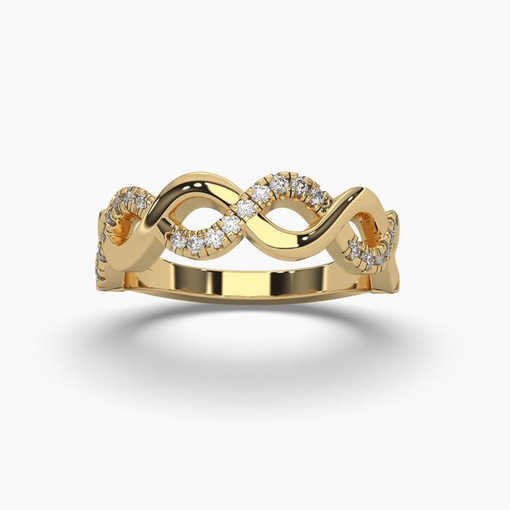 0.2ctw Round Lab Grown Diamond Twist Half Eternity Fashion Ring | 14k Gold