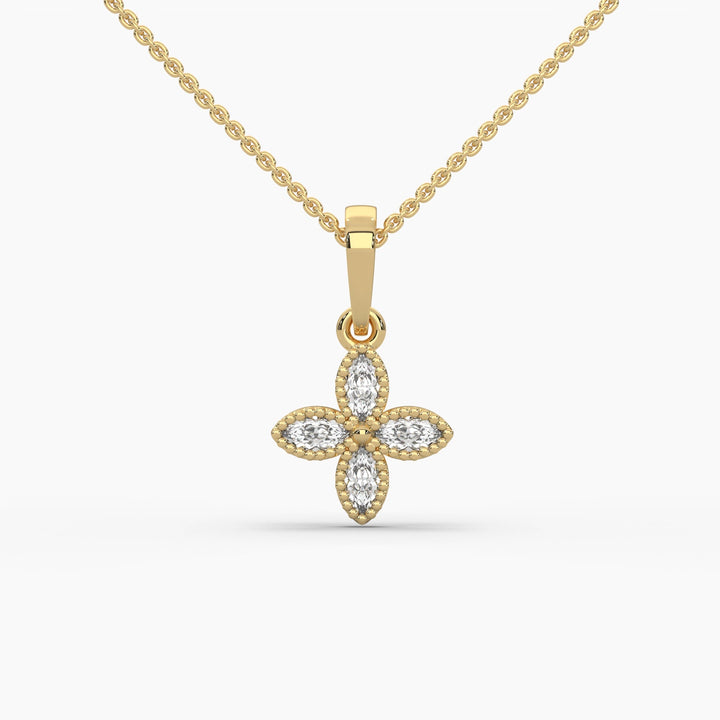 0.25ctw Marquise Lab Grown Diamond Pendant Necklace | 14k Gold