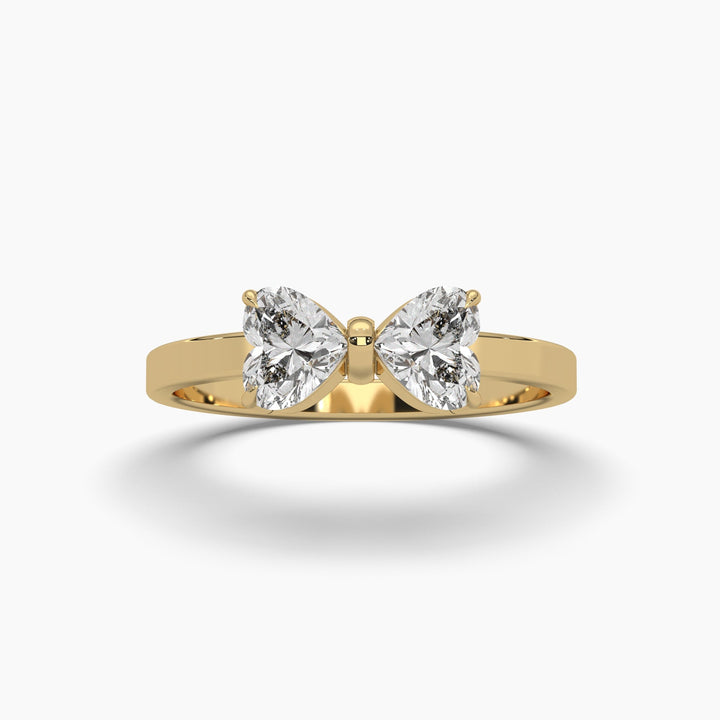 0.5ctw Heart Lab Grown Diamond Bowtie Fashion Ring | 14k Gold