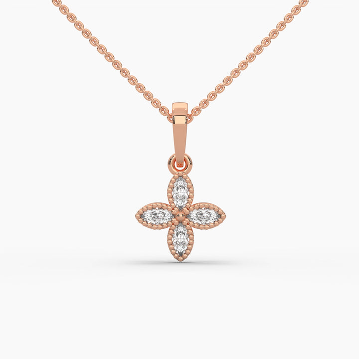 0.25ctw Marquise Lab Grown Diamond Pendant Necklace | 14k Gold