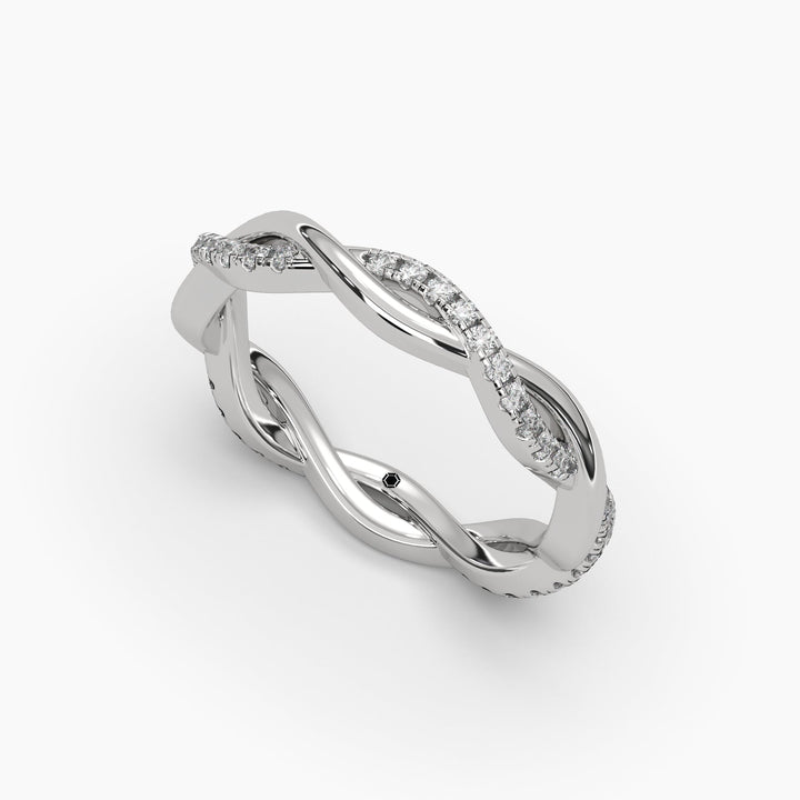 0.35ctw Round Lab Grown Diamond Twisting Fashion Ring | 14k White Gold