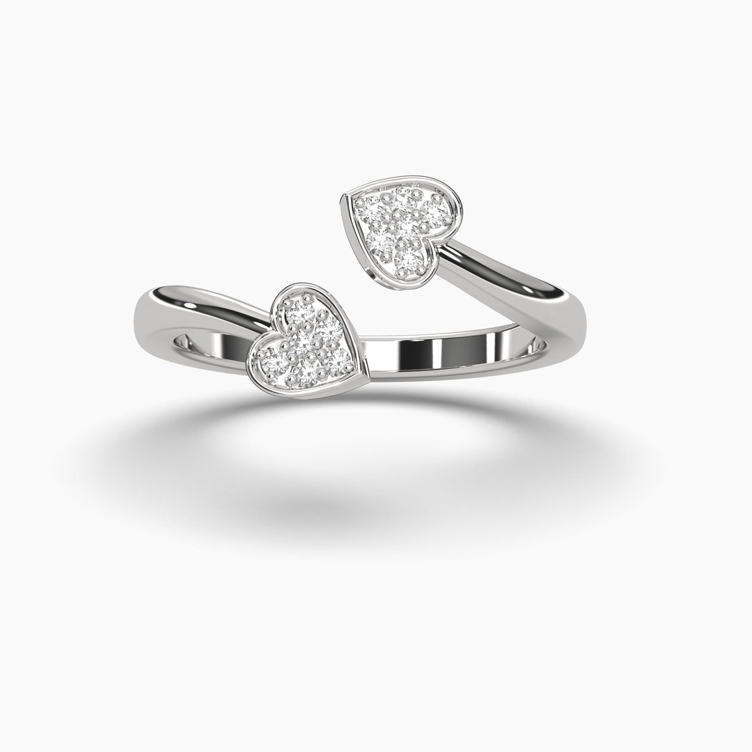 0.1ctw Round Lab Grown Diamond Heart Fashion Ring | 14k Gold