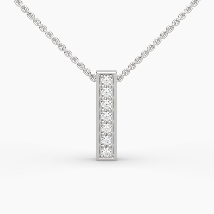 0.1ctw Round Lab Grown Diamond Bar Necklace | 14k Gold