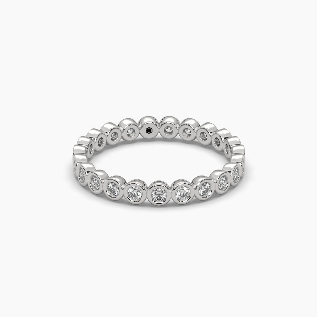 0.5ctw Round Lab Grown Diamond Bezel Eternity Wedding Band | 14k Gold