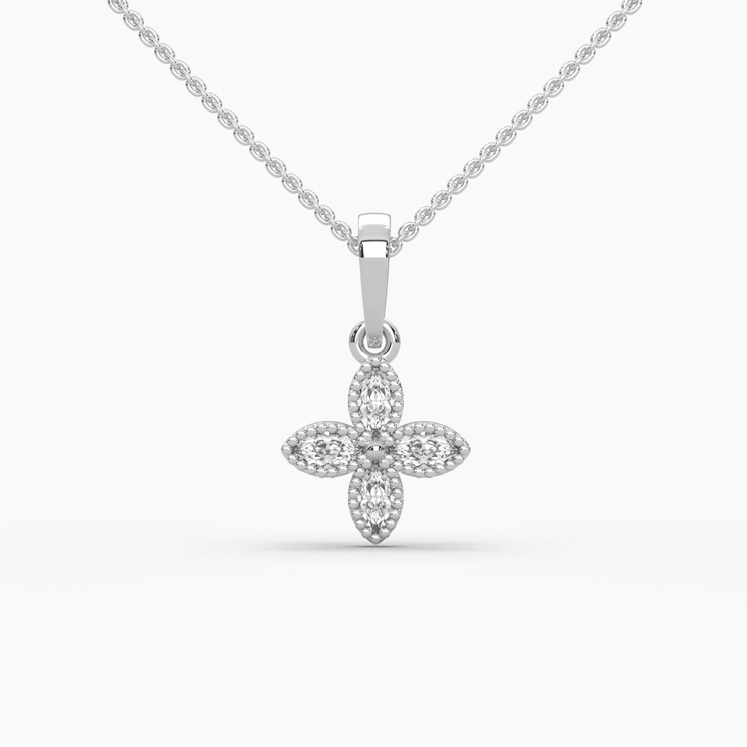 0.25ctw Marquise Lab Grown Diamond Pendant Necklace | 14k Gold