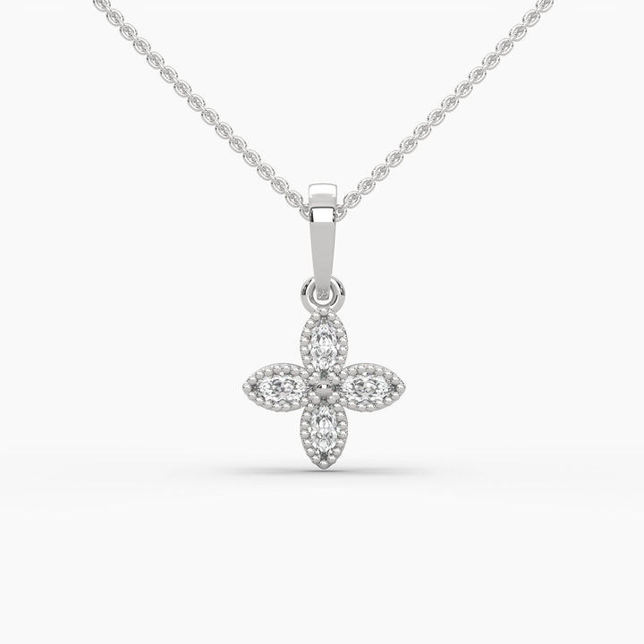 0.25ctw Marquise Lab Grown Diamond Pendant Necklace | 14k Gold