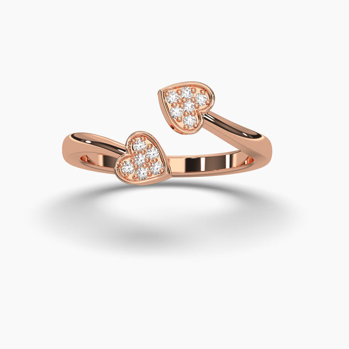 0.1ctw Round Lab Grown Diamond Heart Fashion Ring | 14k Gold