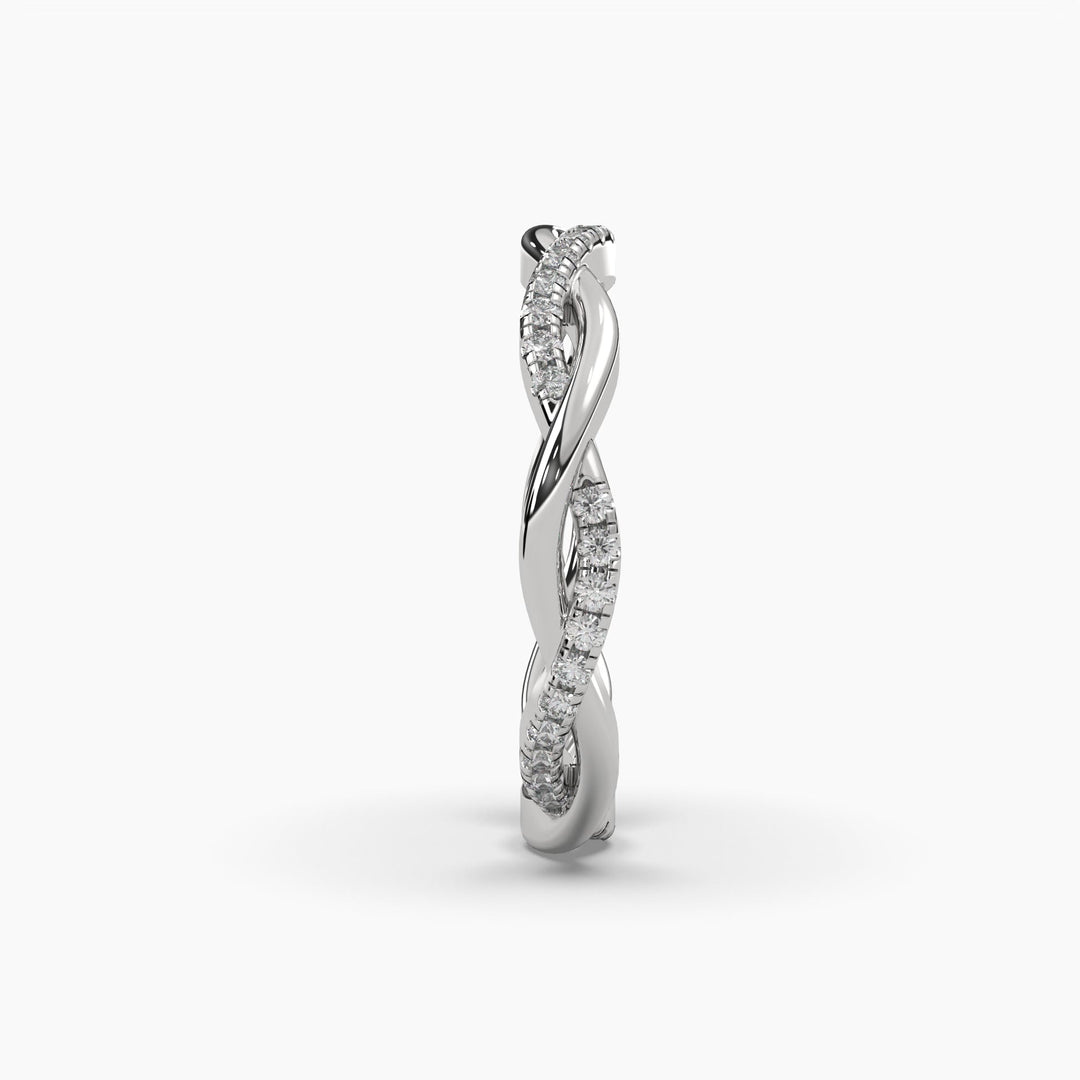 0.35ctw Round Lab Grown Diamond Twisting Fashion Ring | 14k White Gold