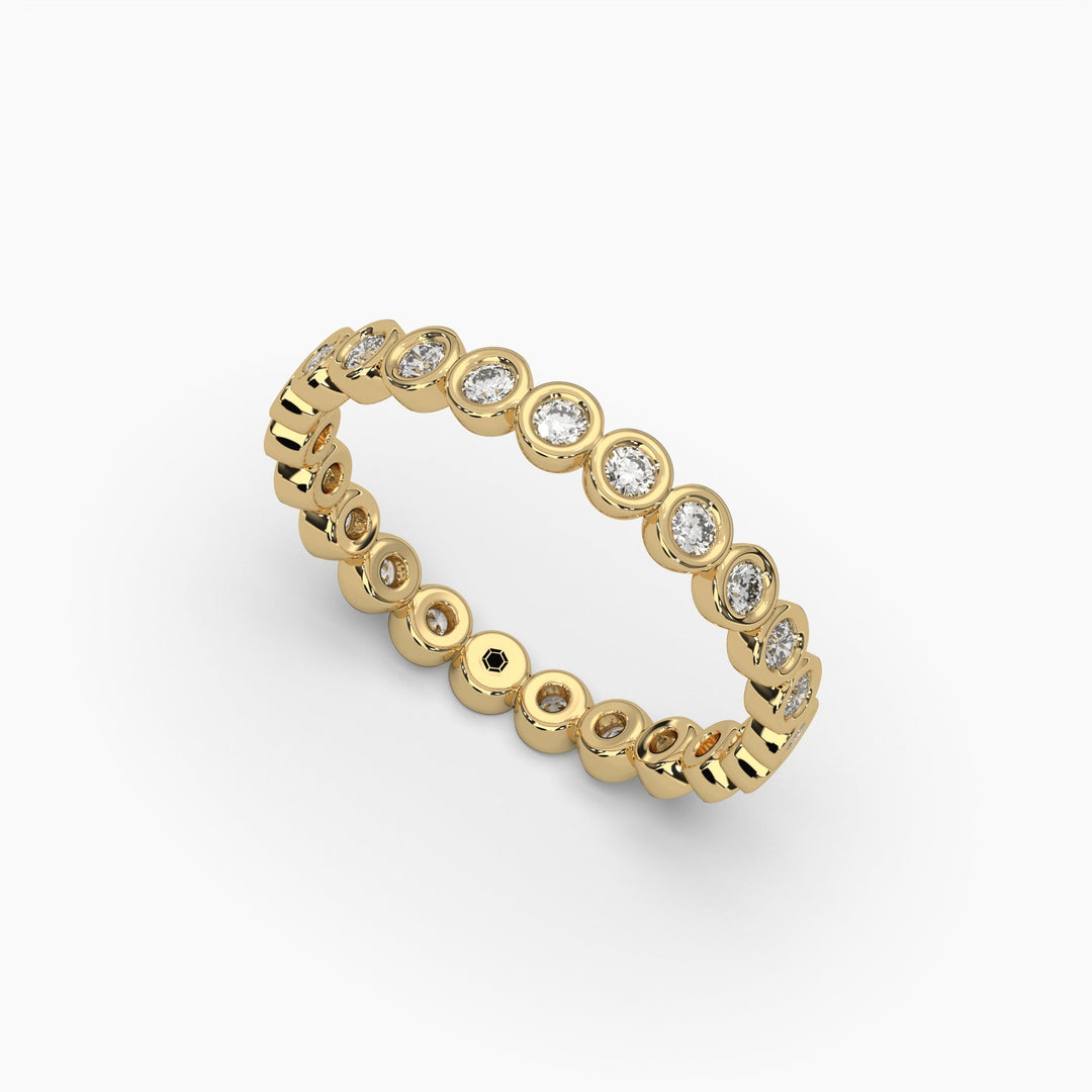 0.5ctw Round Lab Grown Diamond Bezel Eternity Wedding Band | 14k Gold