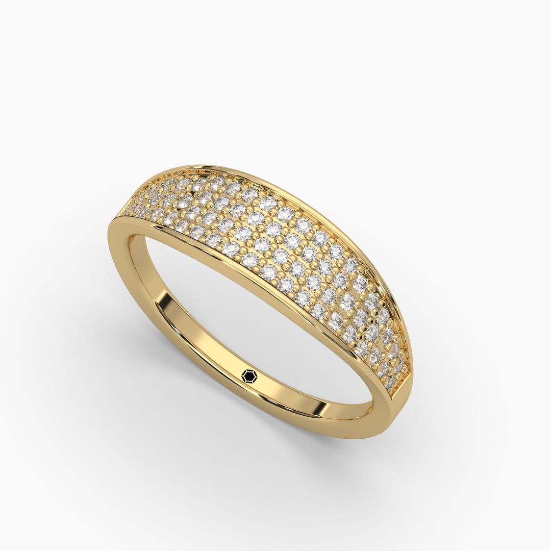 0.5ctw Round Lab Grown Diamond Unisex Pave Fashion Ring | 14k Gold