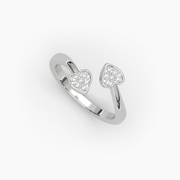 0.1ctw Round Lab Grown Diamond Heart Fashion Ring | 14k Gold