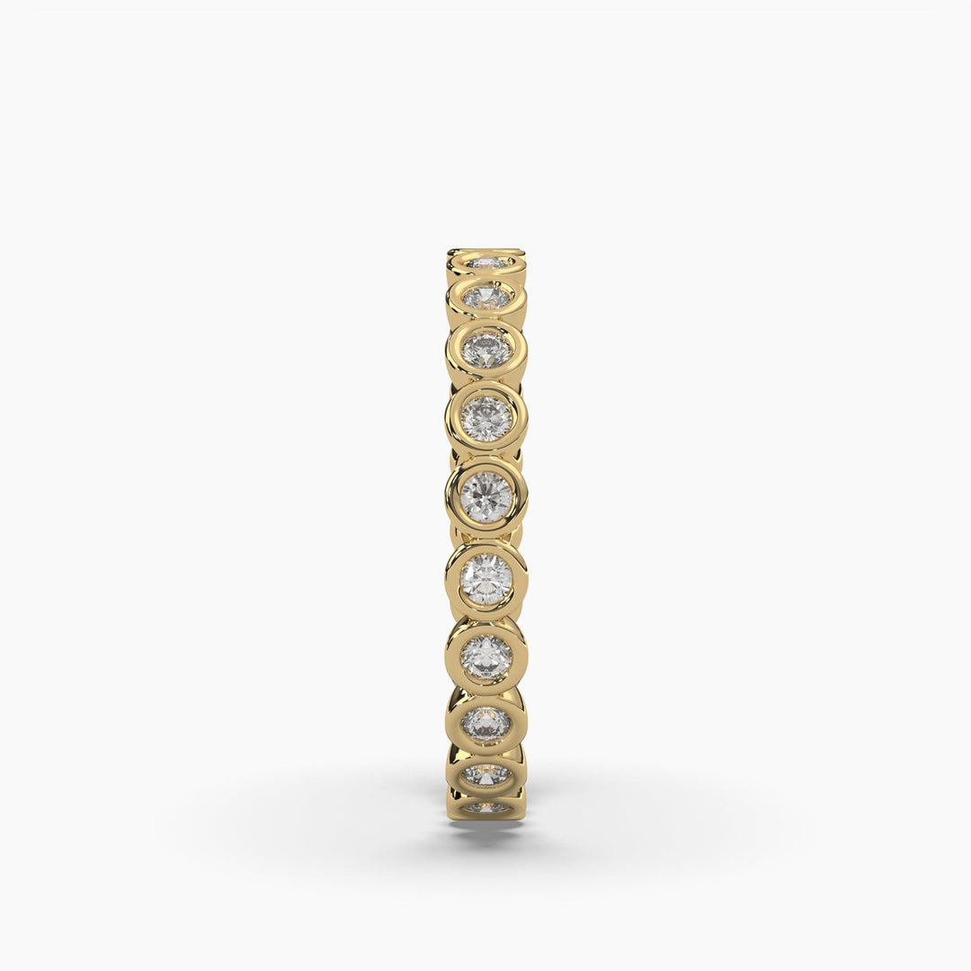 0.5ctw Round Lab Grown Diamond Bezel Eternity Wedding Band | 14k Gold