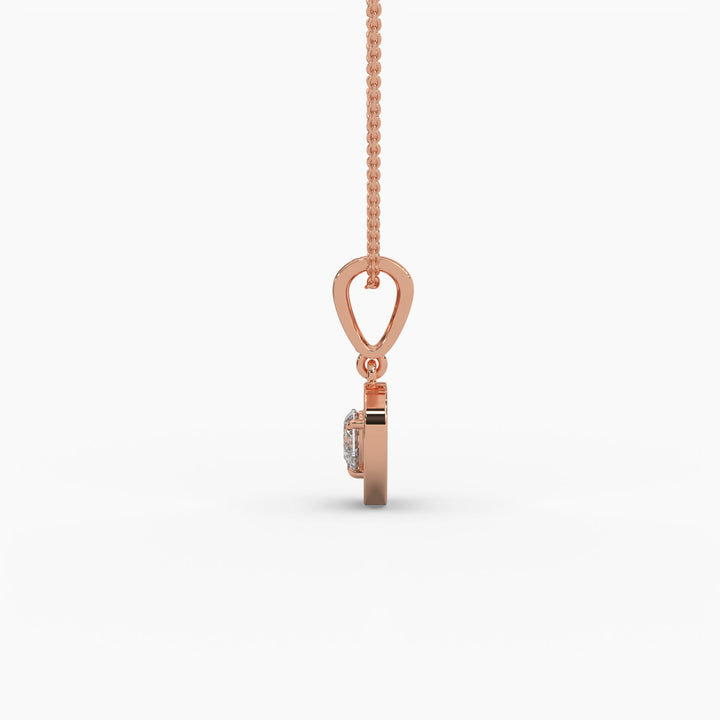 0.5ctw Heart Halo Lab Grown Diamond Pendant Necklace | 14k Gold