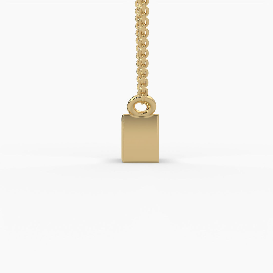 0.5ctw Baguette Lab Grown Diamond Bezel Pendant Necklace | 14k Gold