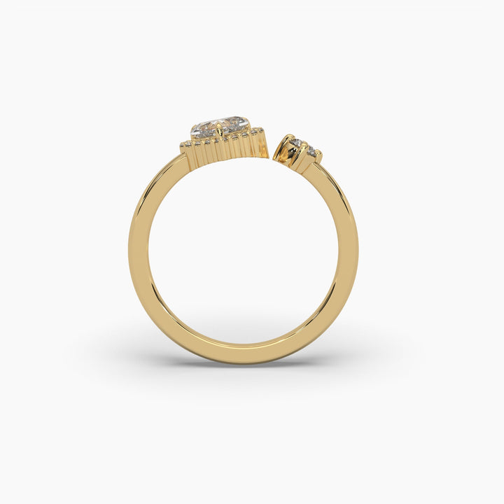 0.75ctw Open Heart Halo Lab Grown Diamond Fashion Ring | 14k Gold