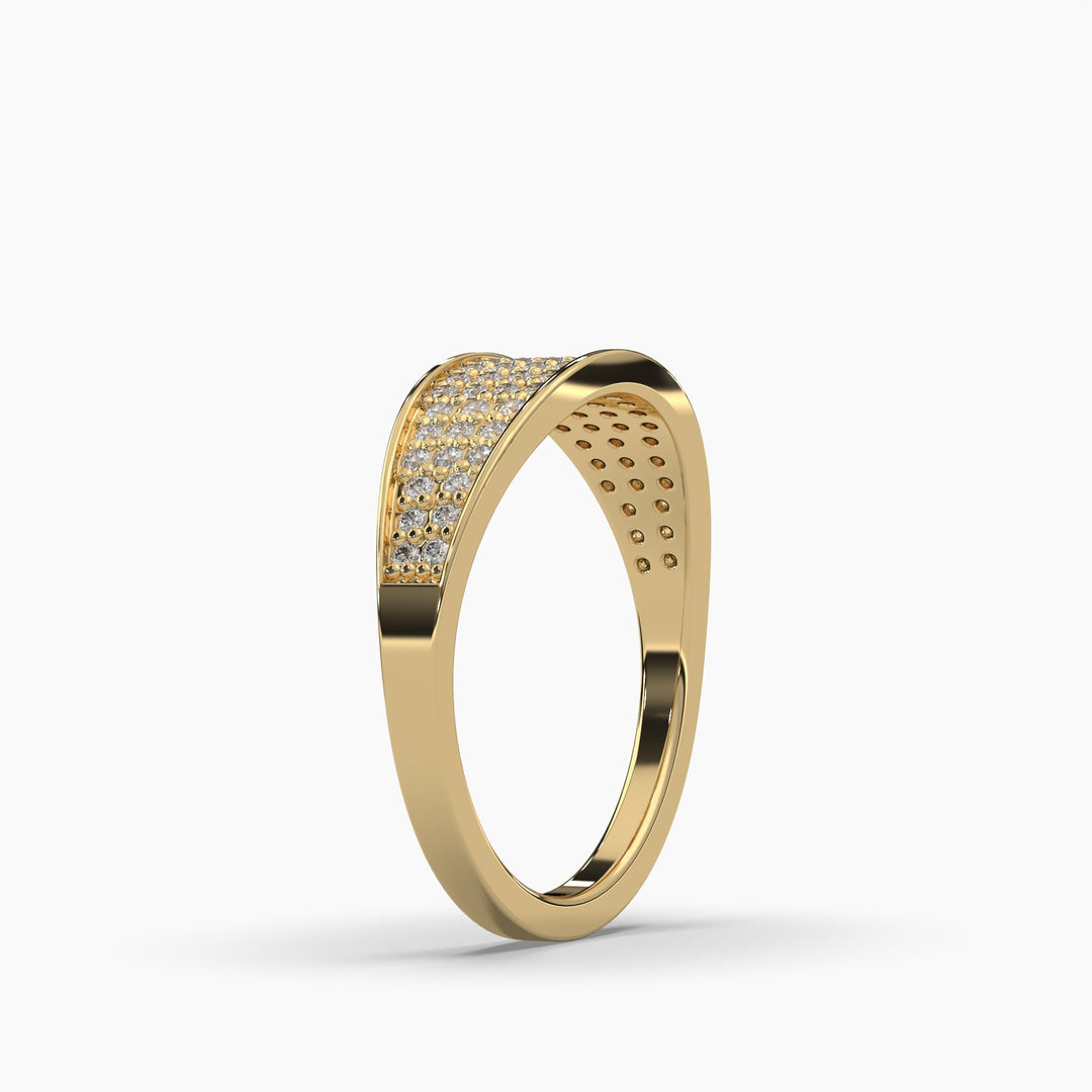 0.5ctw Round Lab Grown Diamond Unisex Pave Fashion Ring | 14k Gold