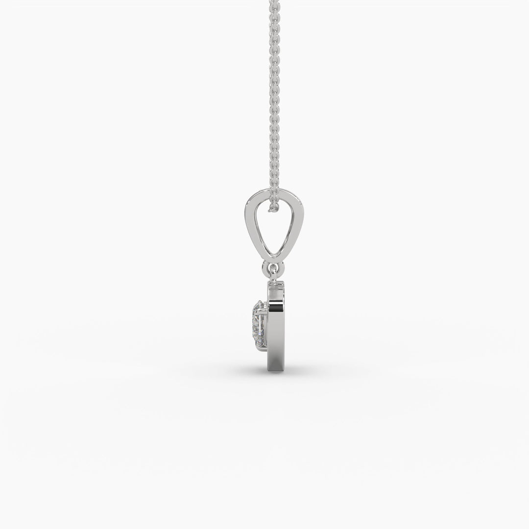 0.5ctw Heart Halo Lab Grown Diamond Pendant Necklace | 14k Gold