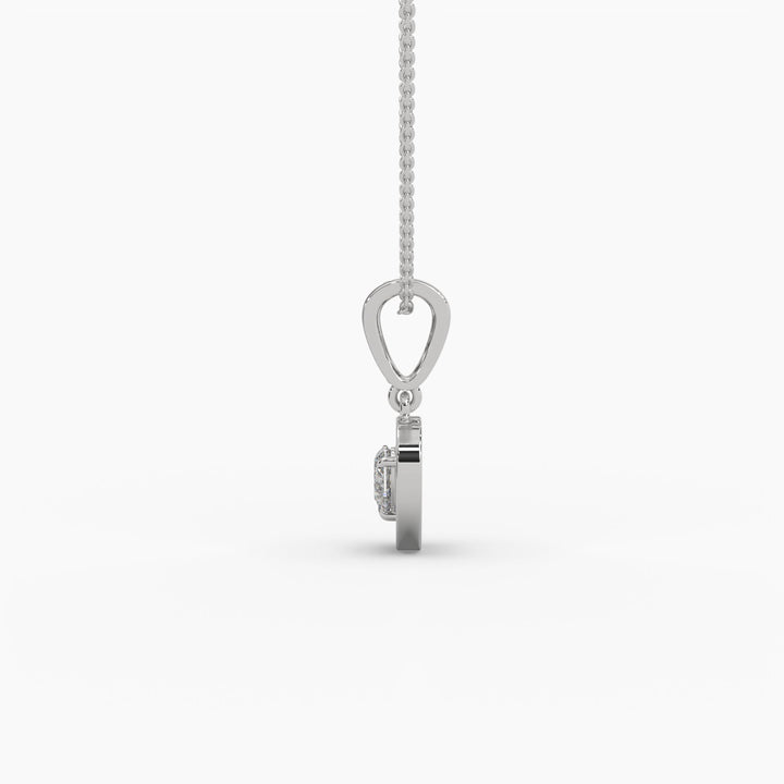 0.5ctw Heart Halo Lab Grown Diamond Pendant Necklace | 14k Gold