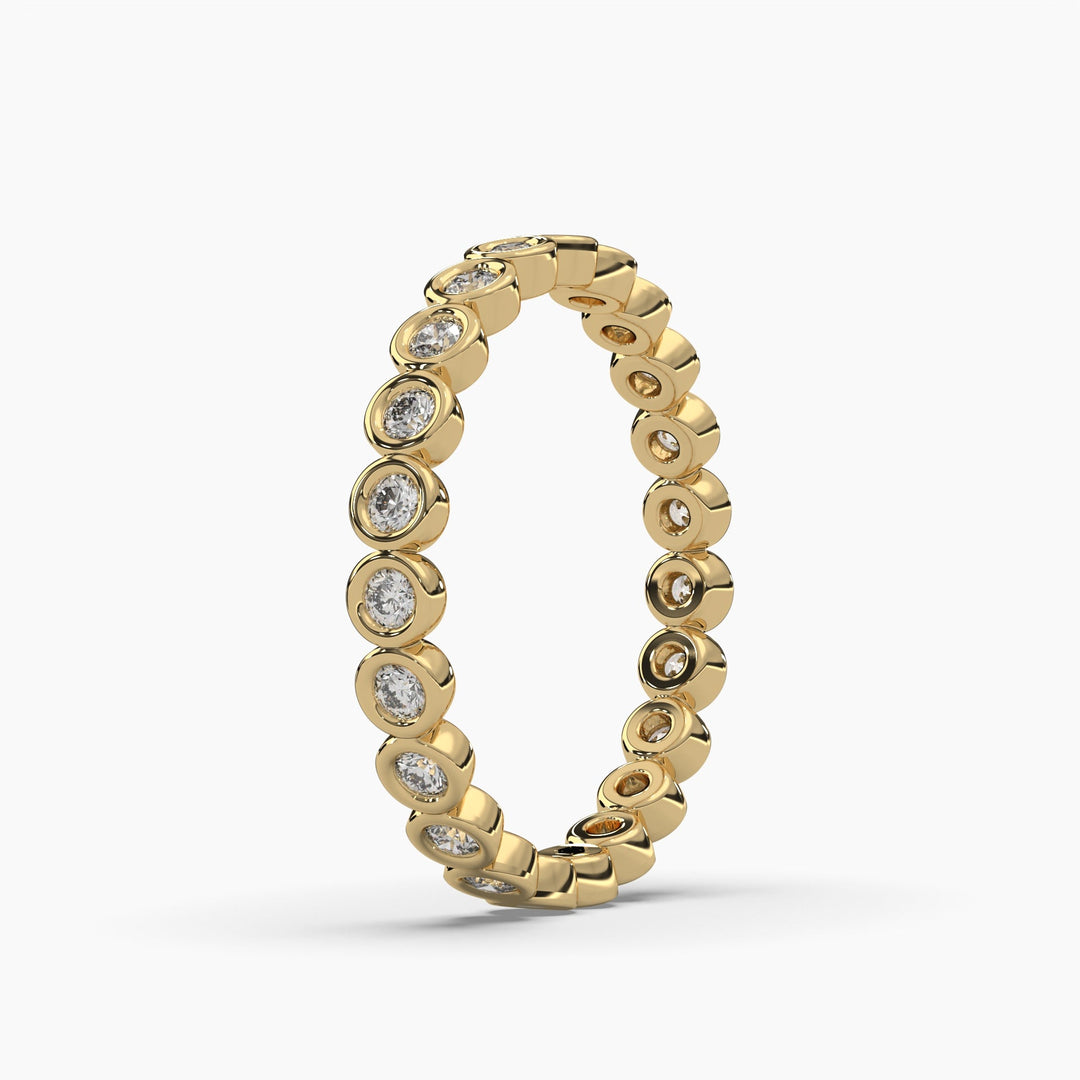 0.5ctw Round Lab Grown Diamond Bezel Eternity Wedding Band | 14k Gold