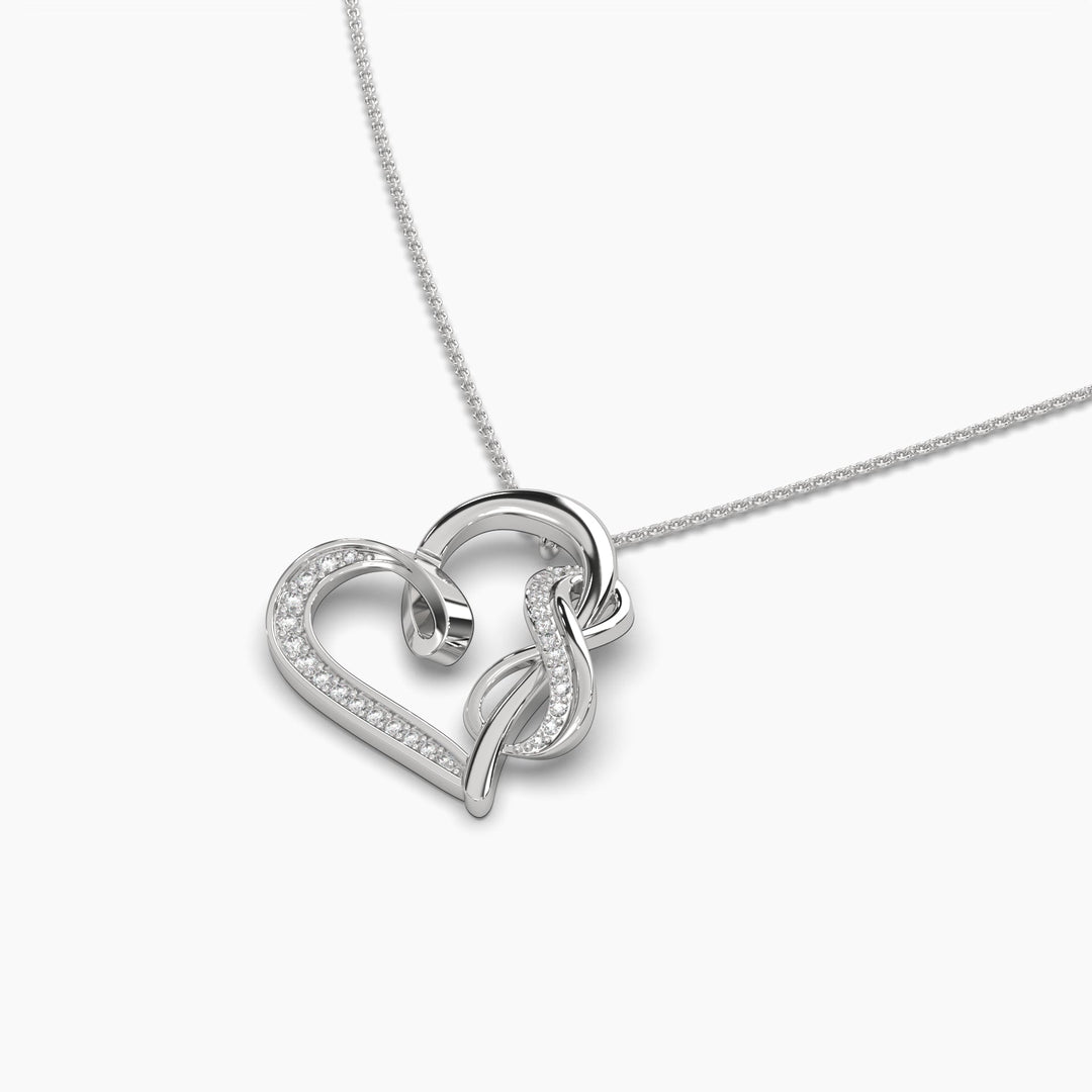 0.2ctw Round Lab Grown Diamond Heart Infinity Pendant Necklace | 14k Gold