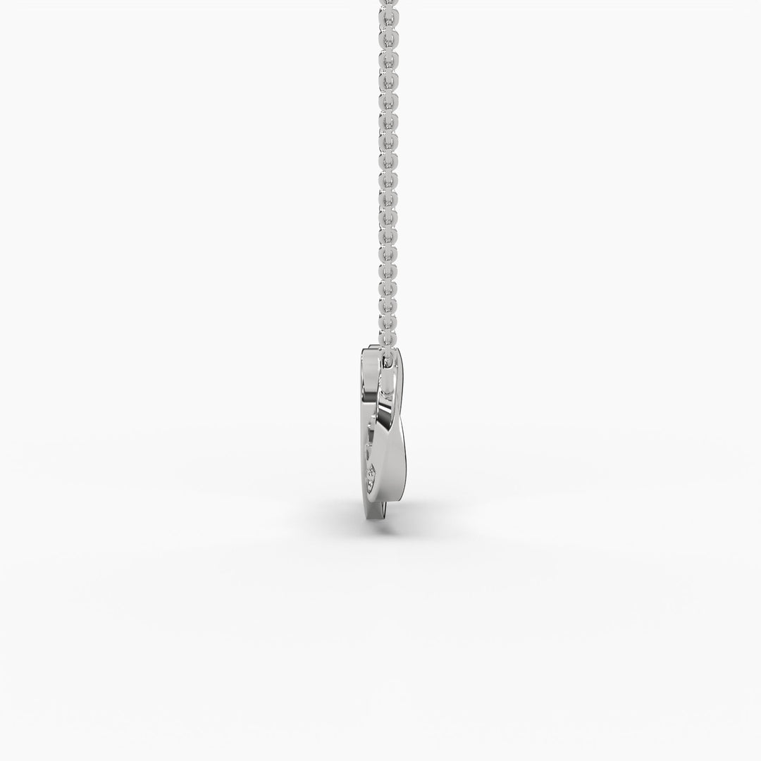 0.1ctw Round Lab Grown Diamond Heart Infinity Pendant Necklace | 14k Gold