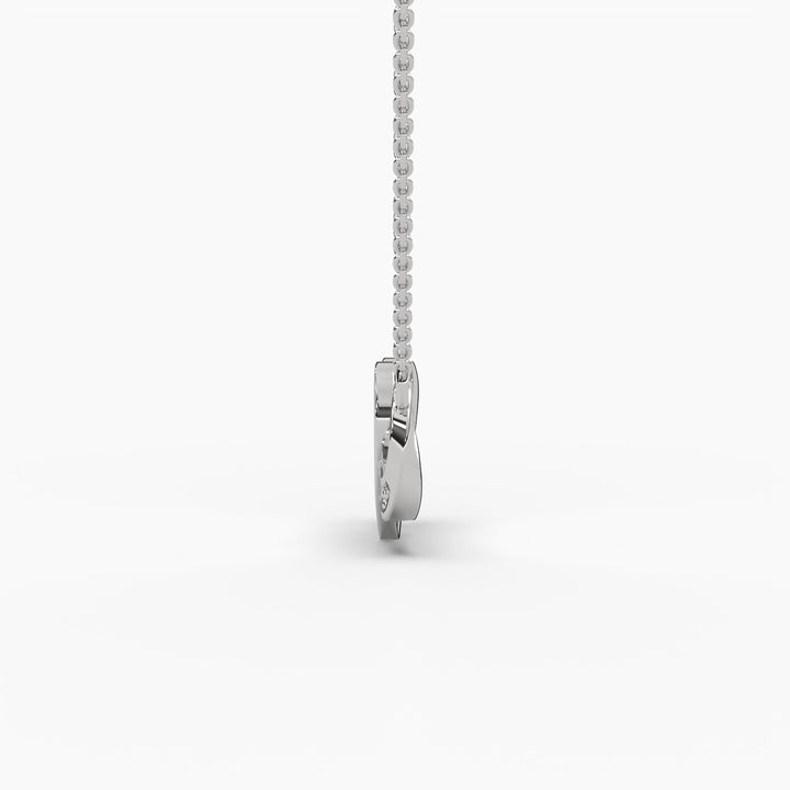 0.1ctw Round Lab Grown Diamond Heart Infinity Pendant Necklace | 14k Gold