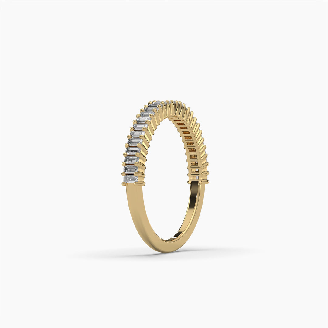 0.5ctw Baguette Lab Grown Diamond Half Eternity Wedding Ring | 14k Gold